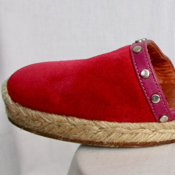 Lanvin Fuchsia and Black Suede Studded Espadrilles (Pre-owned) Size 39 EU / 9 US - Picture 12 of 16
